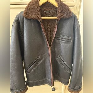 Women’s Brown Leather Jacket with Shearling Lining